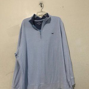 Vineyard Plus Size 2XB Blue 1/4 Zip Sweater Men